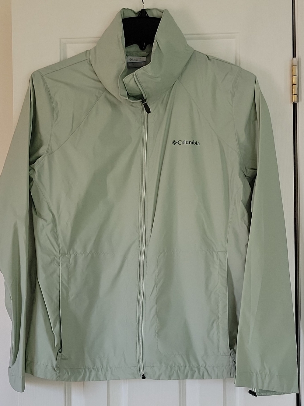 Columbia Mint Green Women's Lightweight Rain Jacket XL NWOT Hidden Hoodie